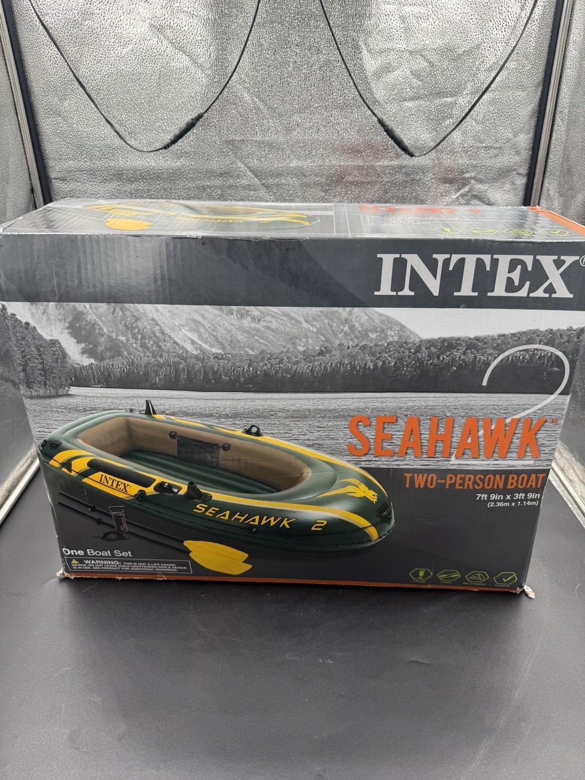 Intex 68347EP Seahawk 2 person Kayak Inflatable Boat Set with Air Pump And Oars