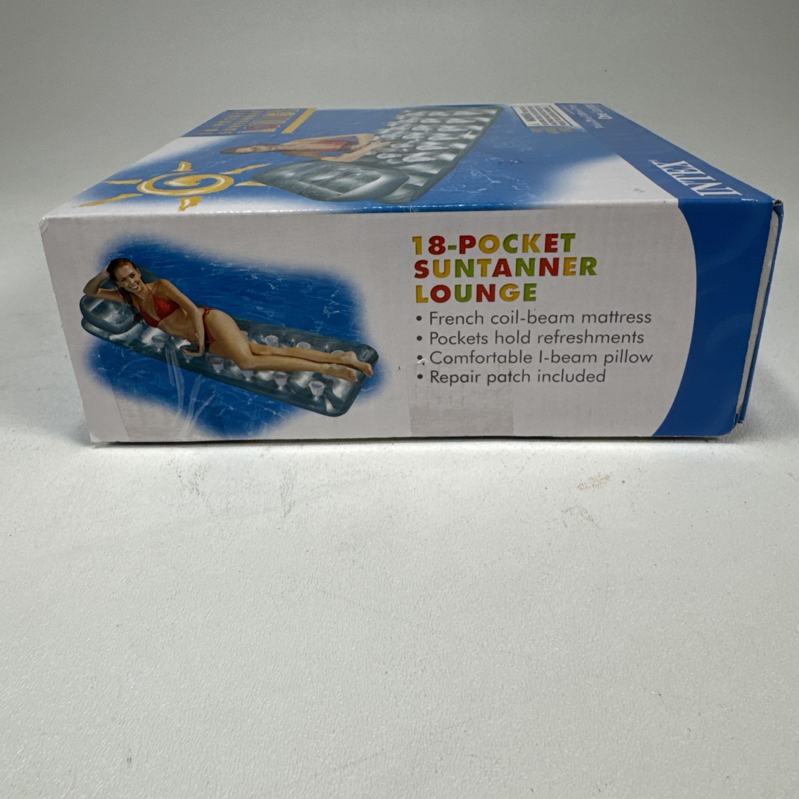 Intex 58894EP 18-Pocket Suntanner Lounge Pool Float 74×28 Silver New Boxed