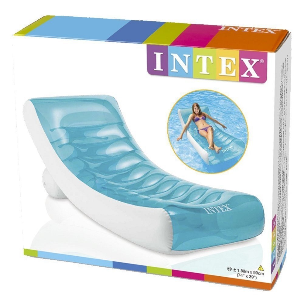 USEDOPEN BOX Intex Rockinfoot Inflatable Lounge 74inch X 39inch