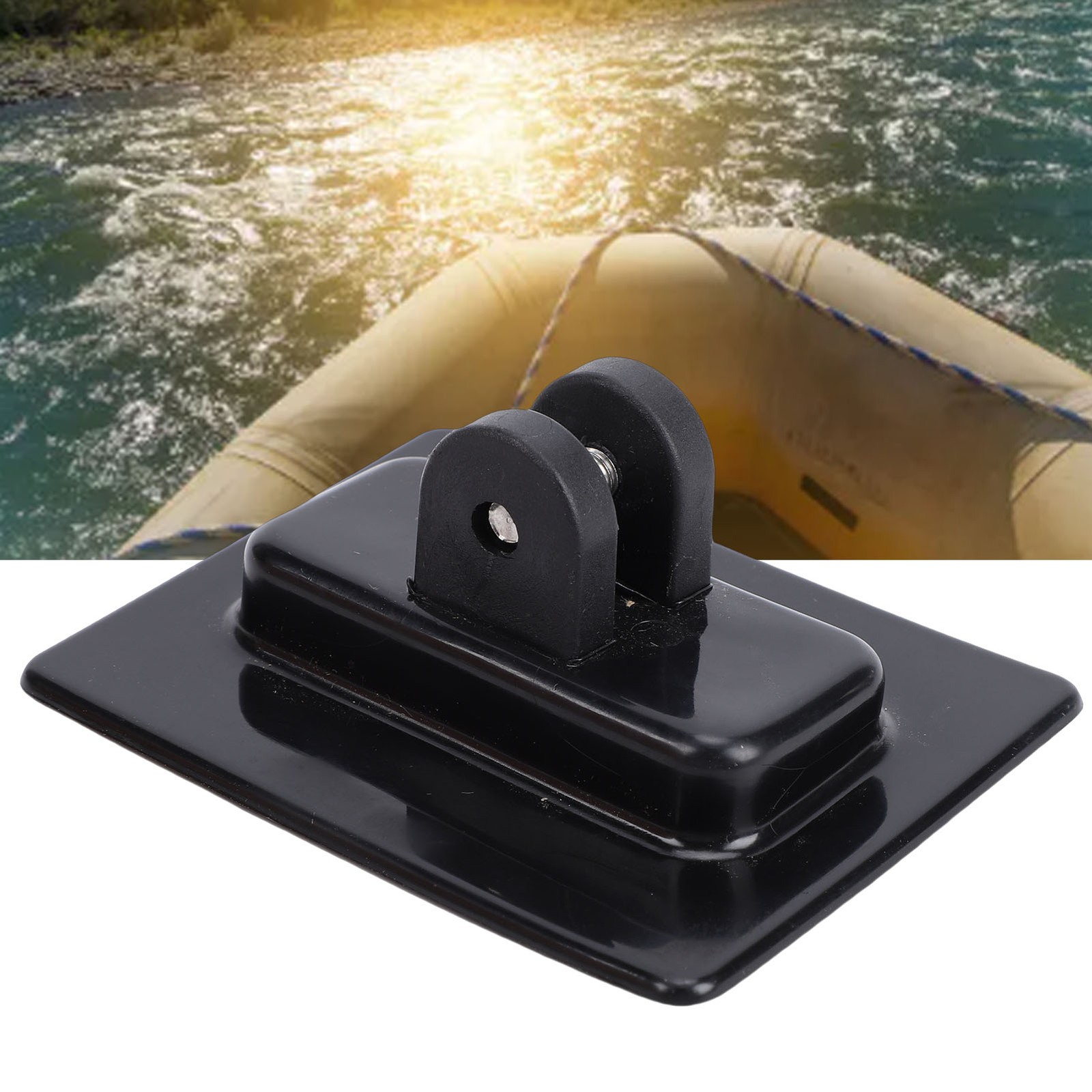 Inflatable Boat Canopy Mount Base Durable Black PVC For Sun Shade Recommended