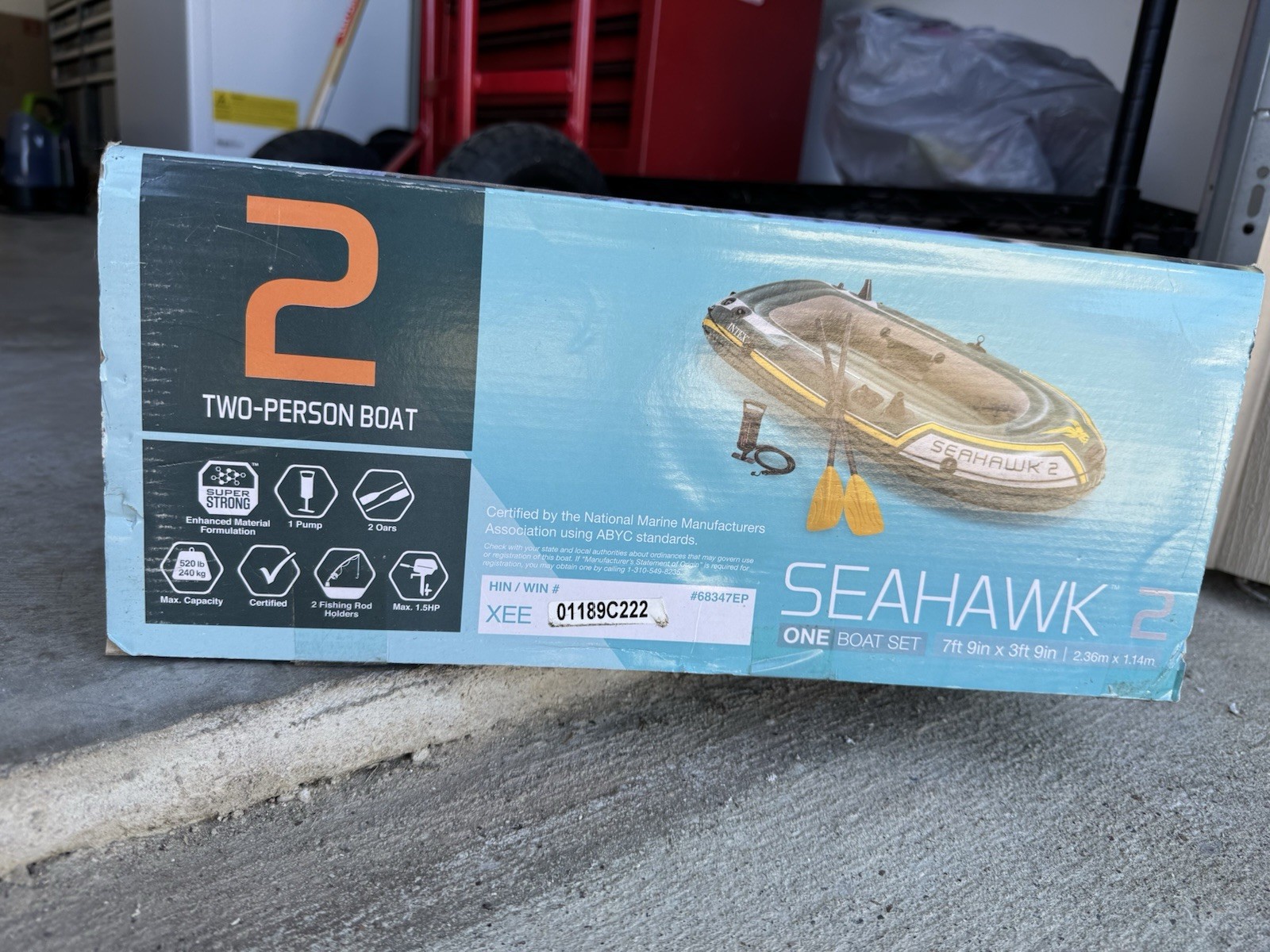Intex Seahawk 2 Inflatable Two-Person Boat, Model 68347EP, Durable Watercraft