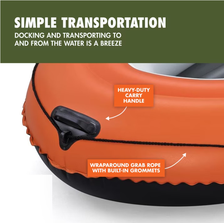 Ozark Trail 2-Person Inflatable Recreational Raft Set 6’5″ x 40″