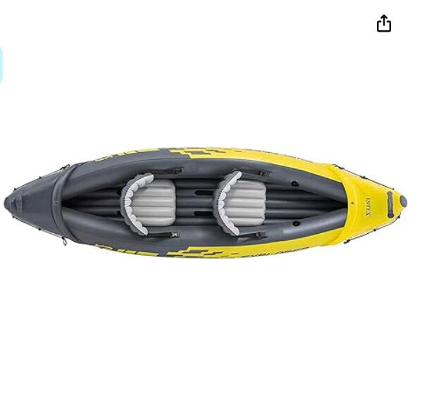 Inflatable Kayak Set Deluxe Aluminum Oars Pump Super Strong PVCAdjustable Seats