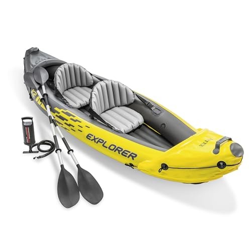 Intex Explorer K2 Inflatable Kayak Set Aluminum Oars 400lb