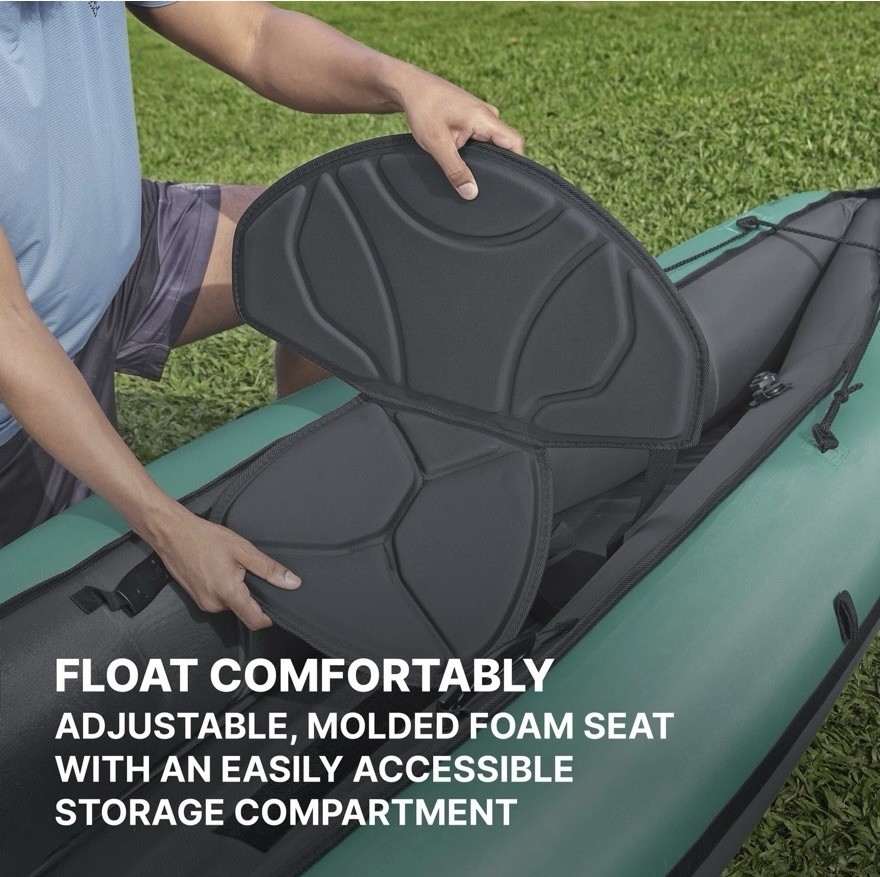 Hydro-Force Ventura Elite X1 Inflatable Kayak Set w/ Paddle, Pump, Fins, Seat