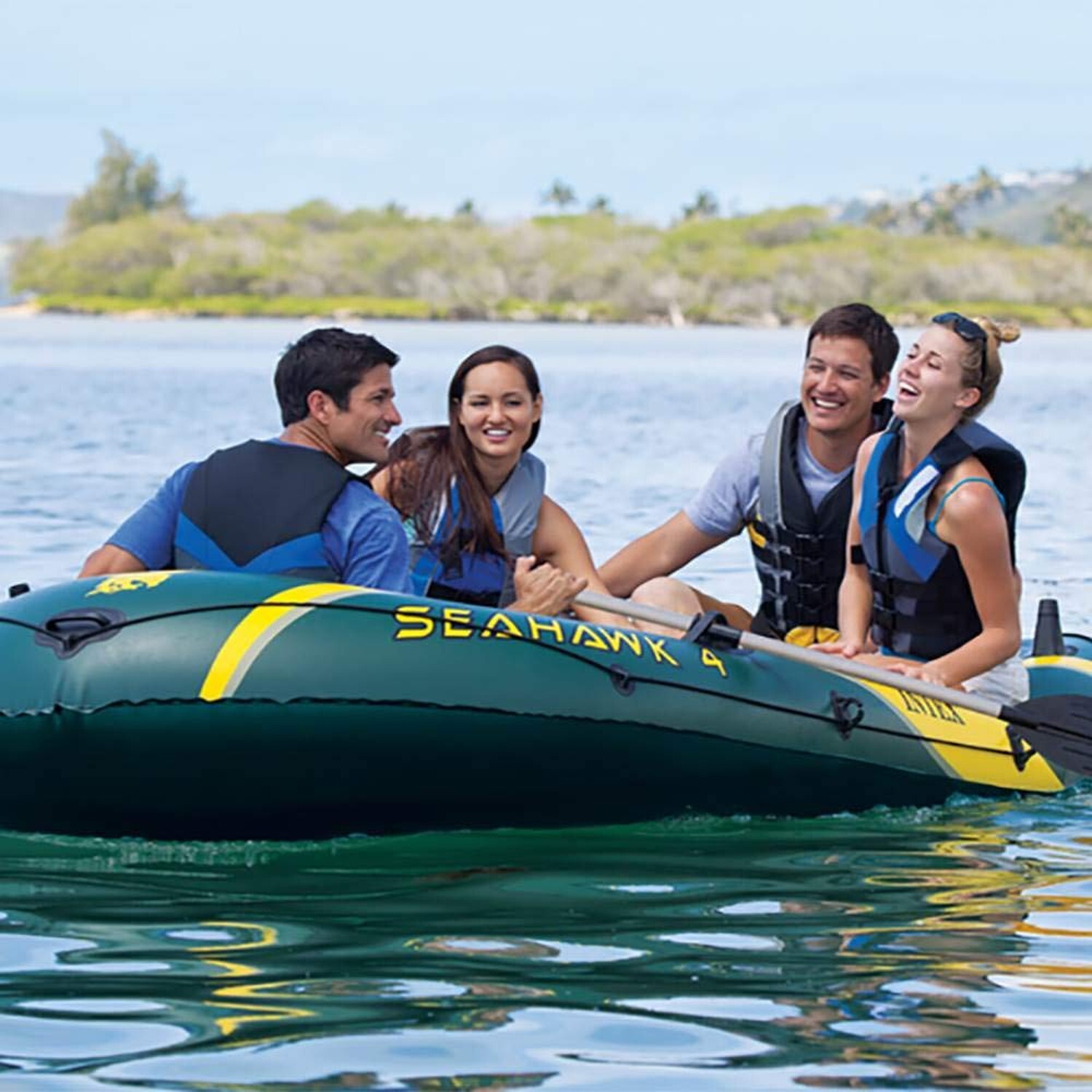 INTEX Seahawk Inflatable Boat Series: Includes Deluxe Aluminum Oars and High-…