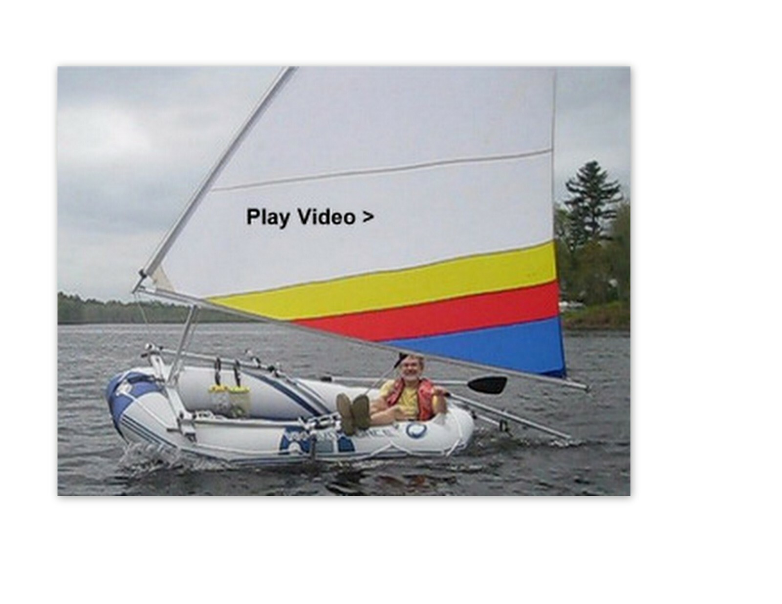 Inflatable Sailboat! Bestway Hydro Force Marine Pro Raft with Sail Kit