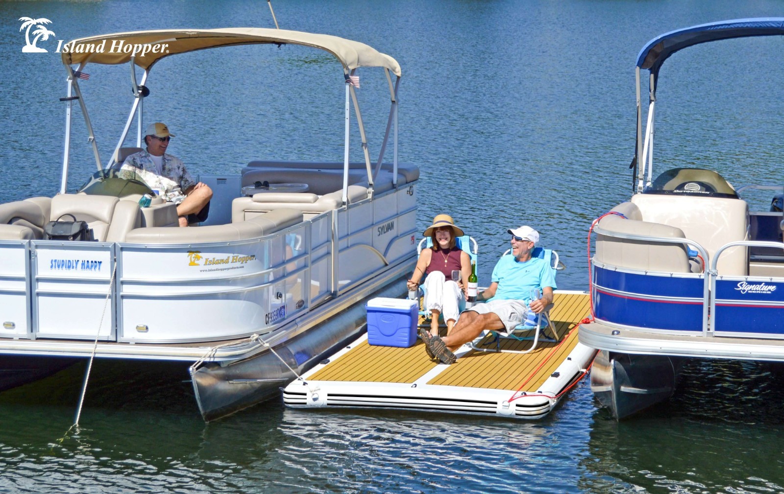 Island Hopper Inflatable Patio Dock 15′ Elite Class Water Platform – used 1 time
