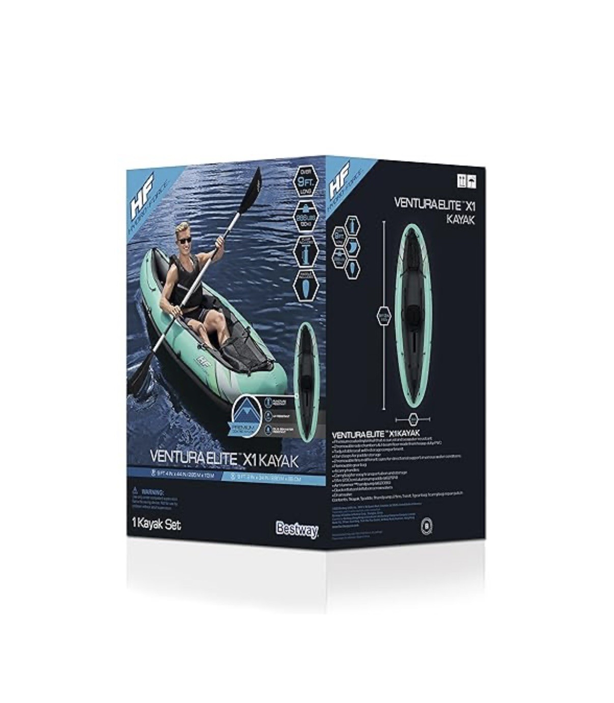 Hydro Force Inflatable Kayak Set | Includes Seat, Paddle, Hand Pump, Storage Car