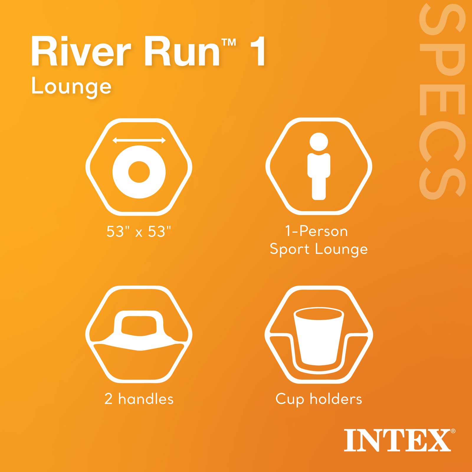 Intex River Run Inflatable Floating Water Tube Raft for Lake/Pool/River (2 Pack)