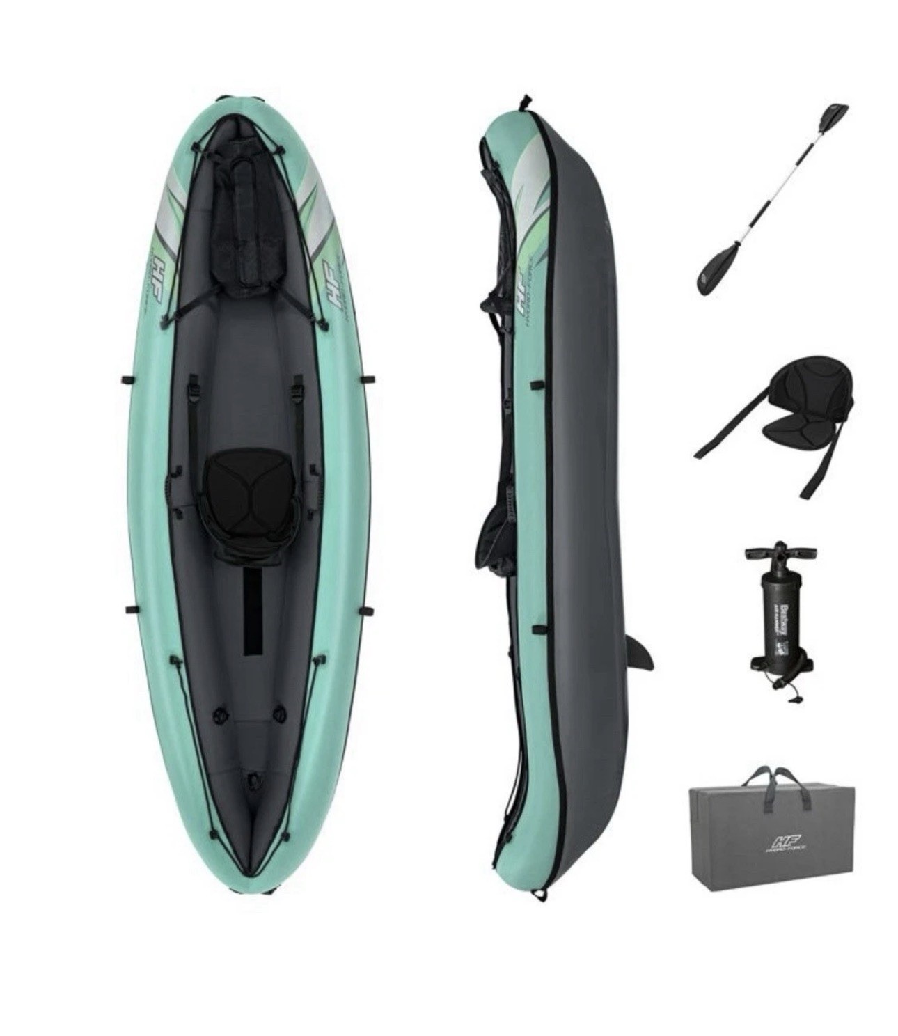 Bestway Hydro-Force Ventura Elite X1 Inflatable Kayak Set w/ Paddle Pump Bag