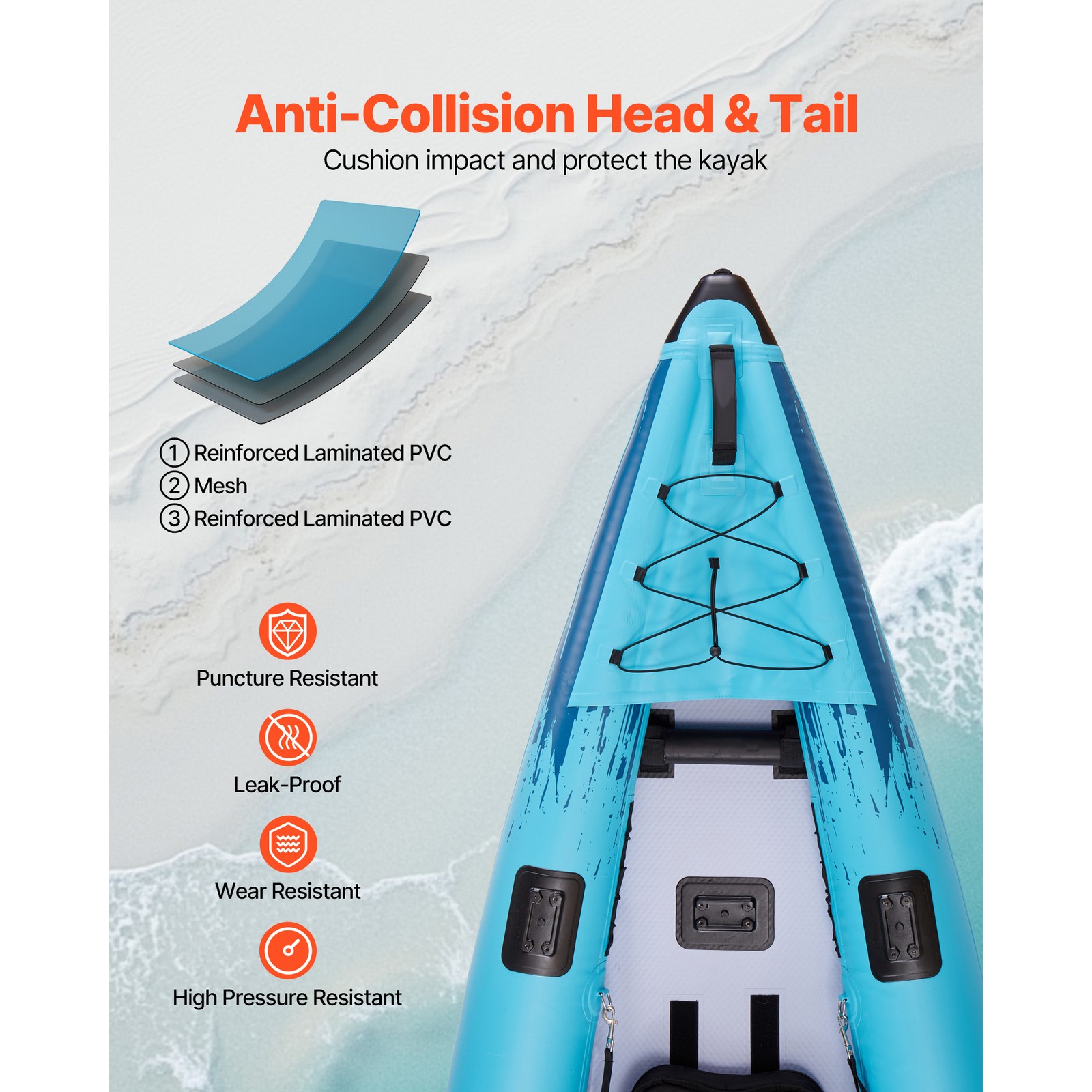 Inflatable Kayak 2-Person Inflatable Recreational Kayak 700LBS Capacity