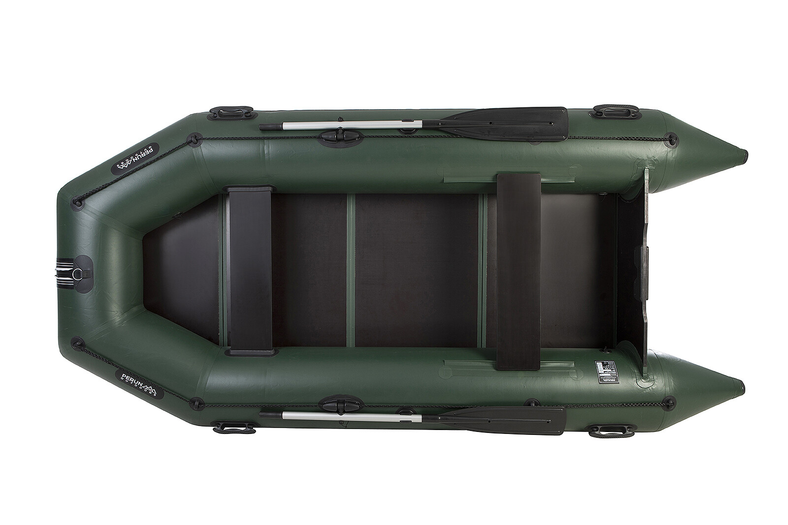 Perun Outdoors Durable PVC Inflatable Motor Boat w/Foot Air Pump and Carry Bag