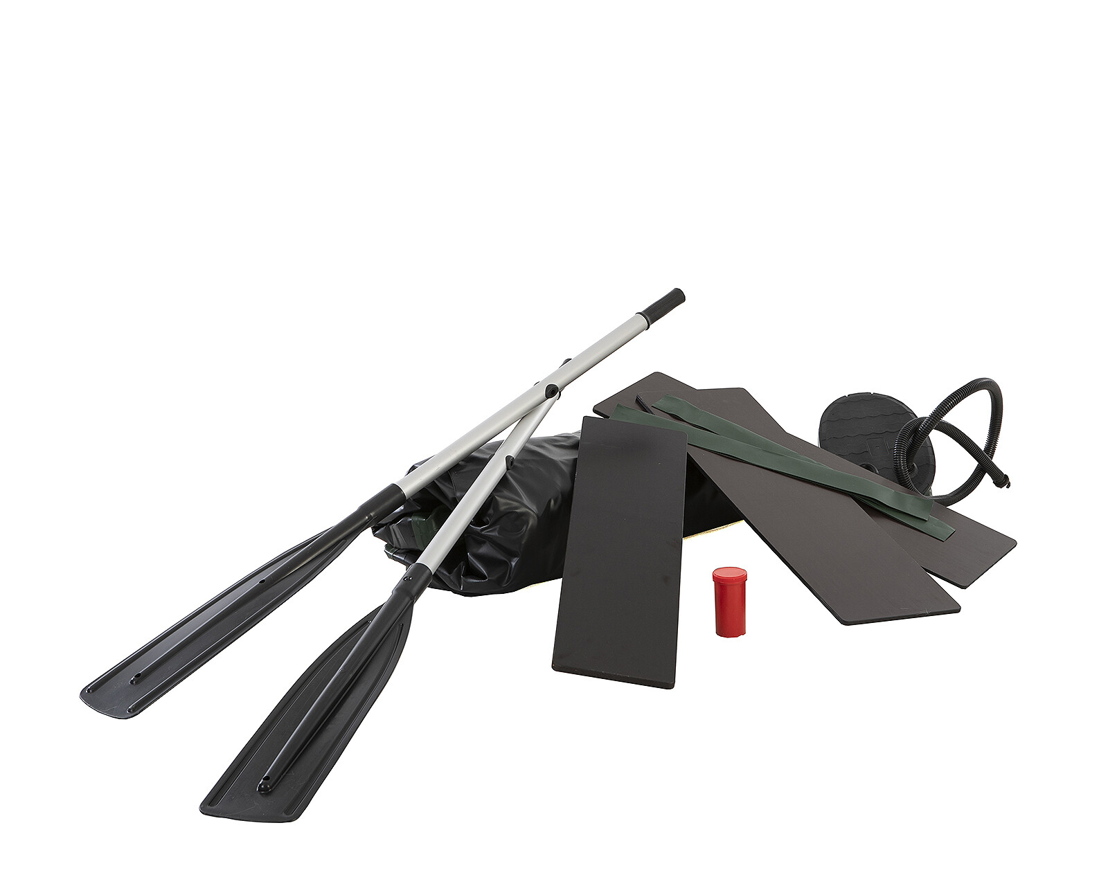 Perun Outdoors Durable PVC Inflatable Rowing Boat w/Foot Air Pump and Carry Bag