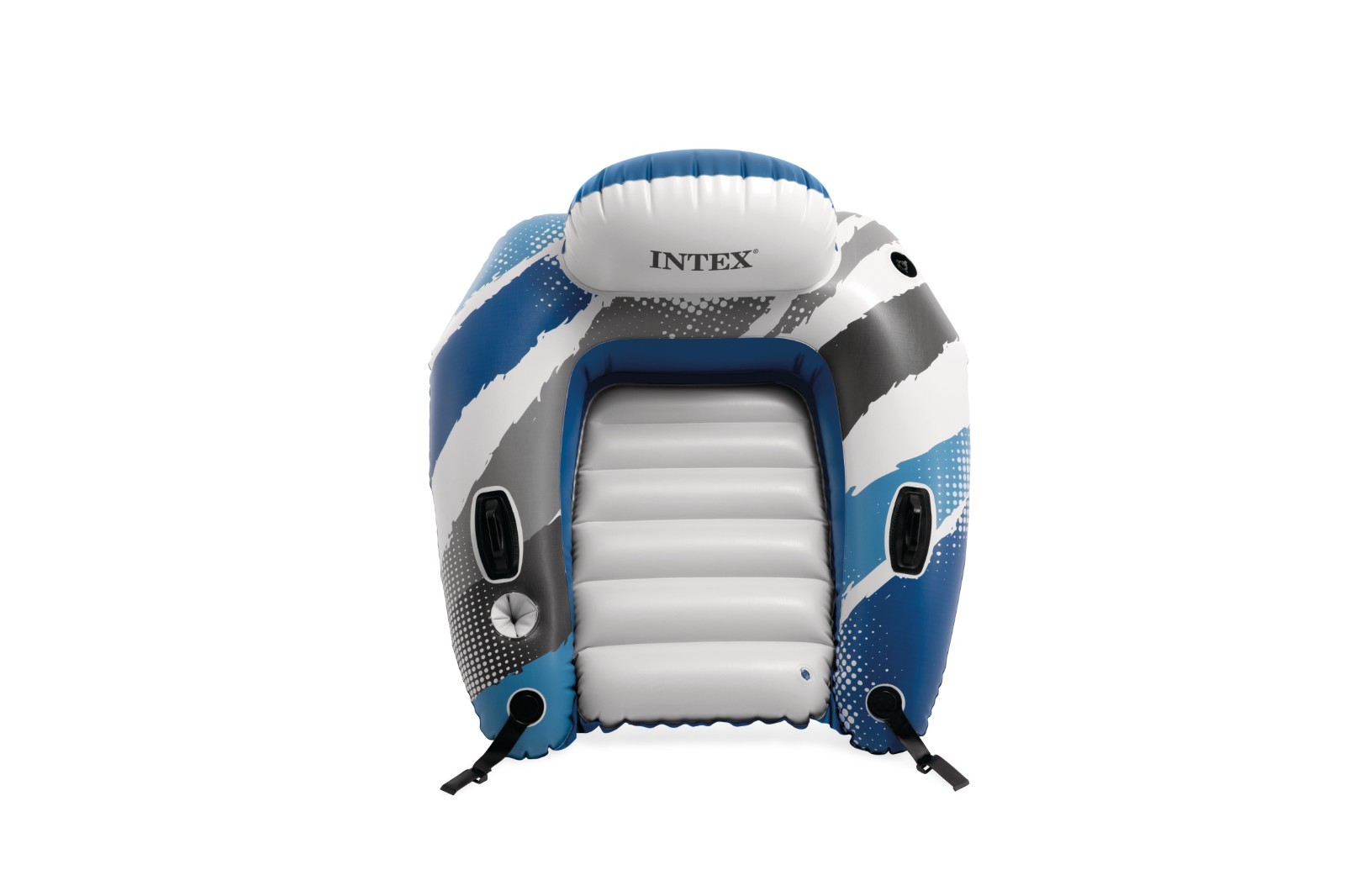 Intex RIVER LOUNGE Inflatable Water Float, 51” Diameter, Blue/White 🆕