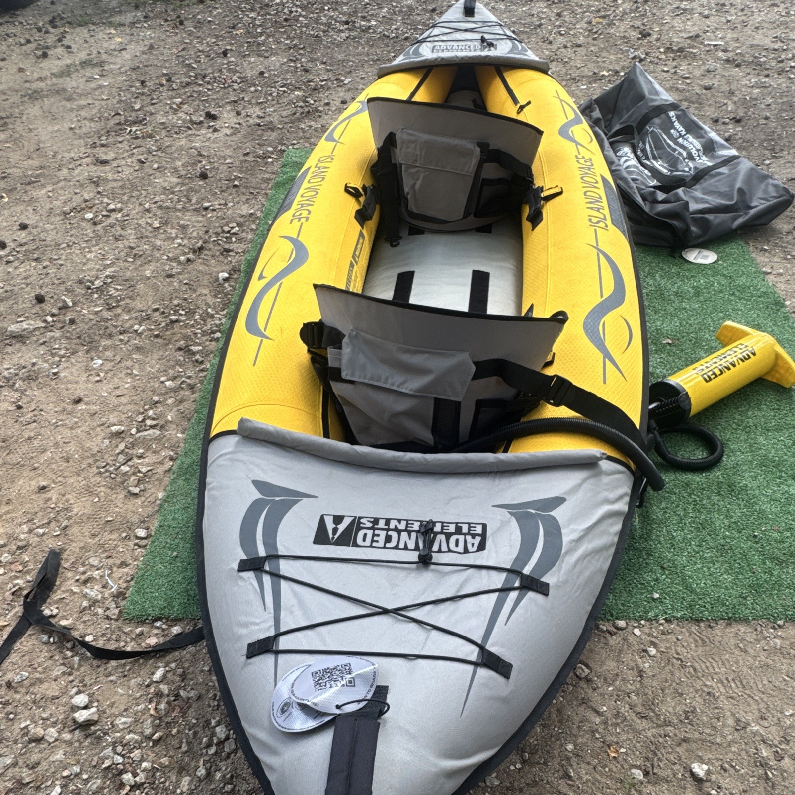 Advanced Elements Island Voyage 2 Inflatable Kayak Yellow/Gray AE3032-Y