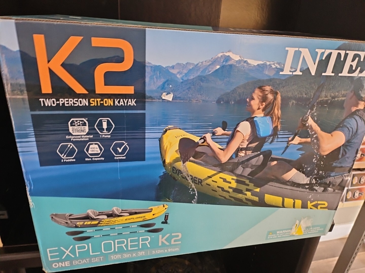 Intex Explorer K2 Kayak, 2-Person Inflatable Kayak Set with Aluminum Oars Trl8