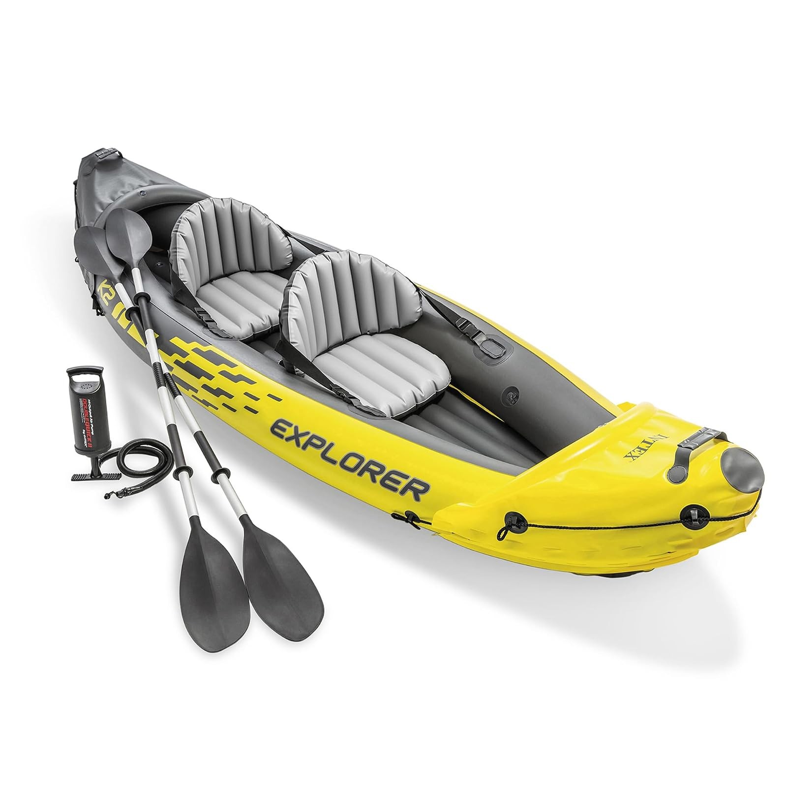Intex Explorer K2 Inflatable Kayak Set Aluminum Oars 400lb