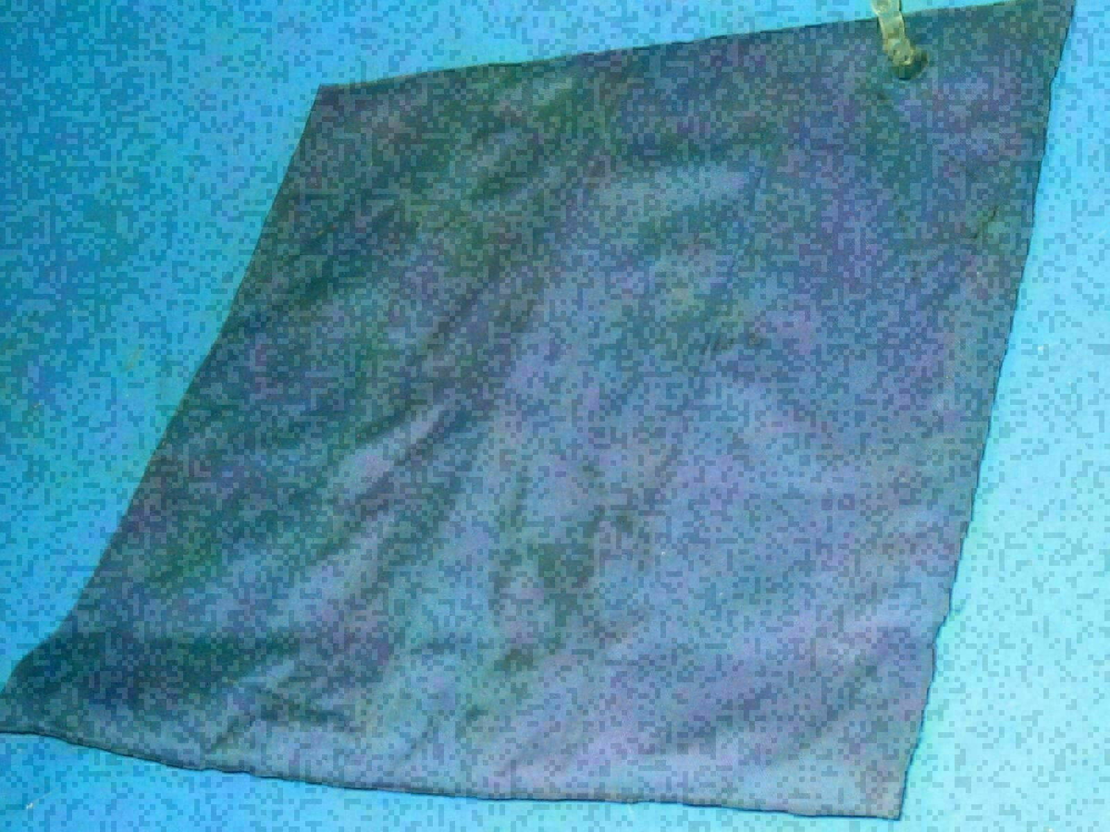 Vintage BLUE Mini SMALL Canvas RAFT PILLOW BLOW UP 60’S camping 15″ X 14″ 5w6