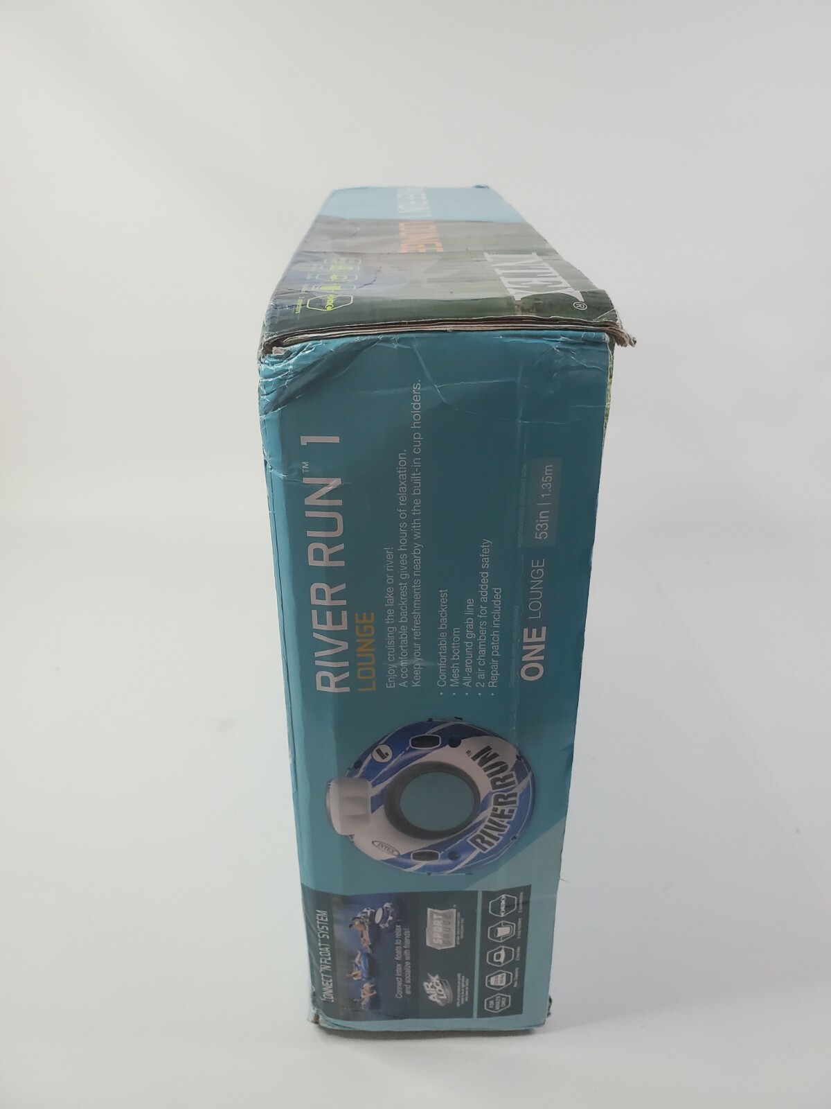 Intex River Run 1 Lounge Inflatable Floating Water Tube Blue/White🔥🔥 Box Dents