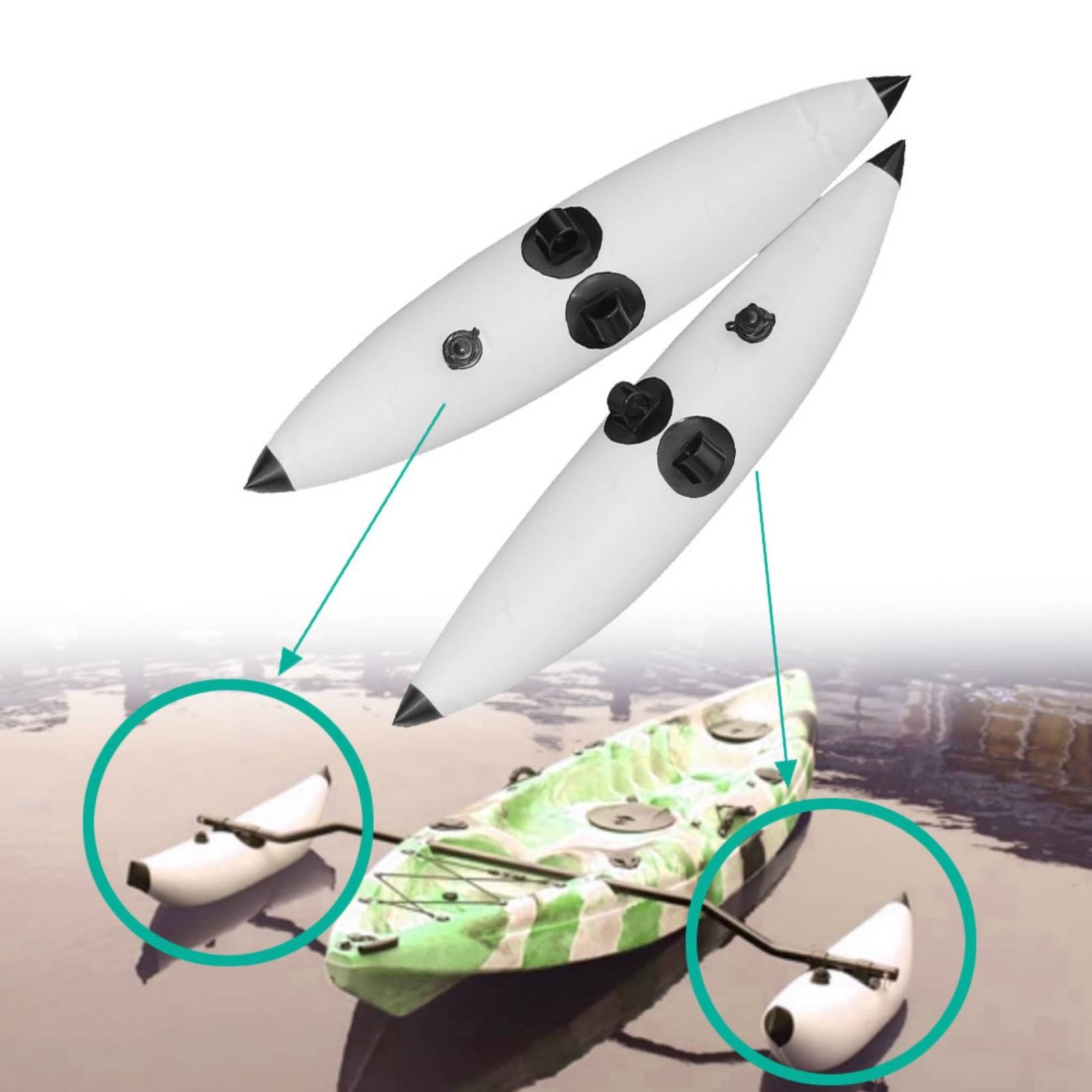 Inflatable Kayak Stabilizer Buoy Lightweight Balance Assistance Buoy Kit