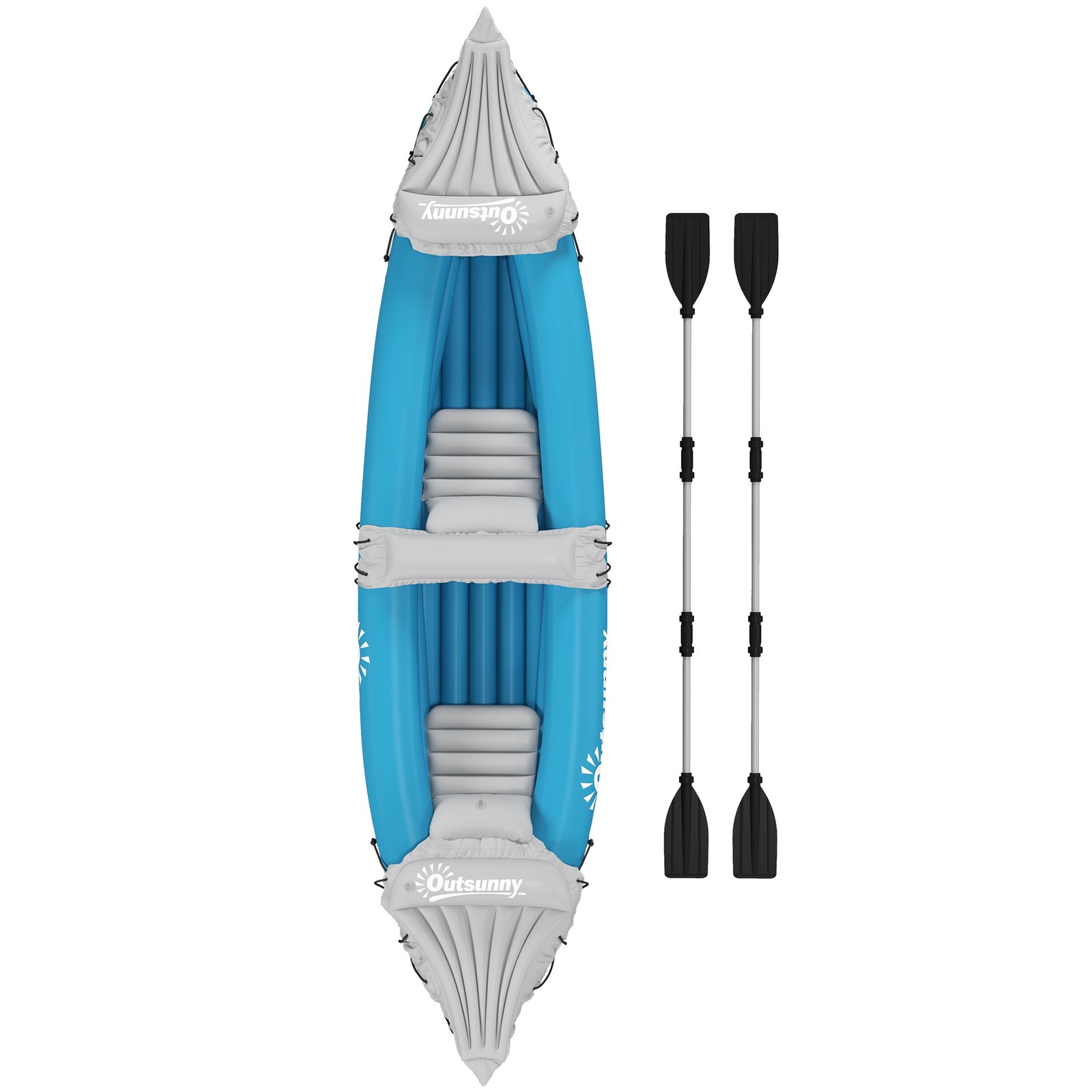 Inflatable Kayak for Adults, 2 Person Fishing Kayak, Portable Bag, Blow Up Boat