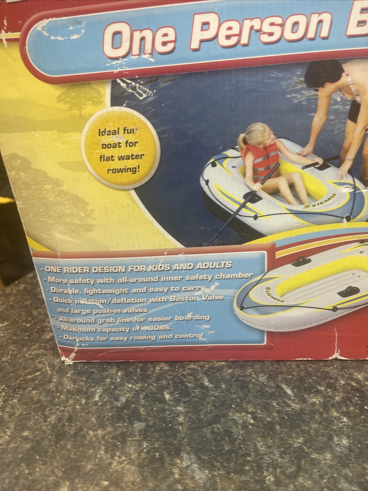 Stearns Inflatable One Person Boat Lightweight Design New Fast Shipping