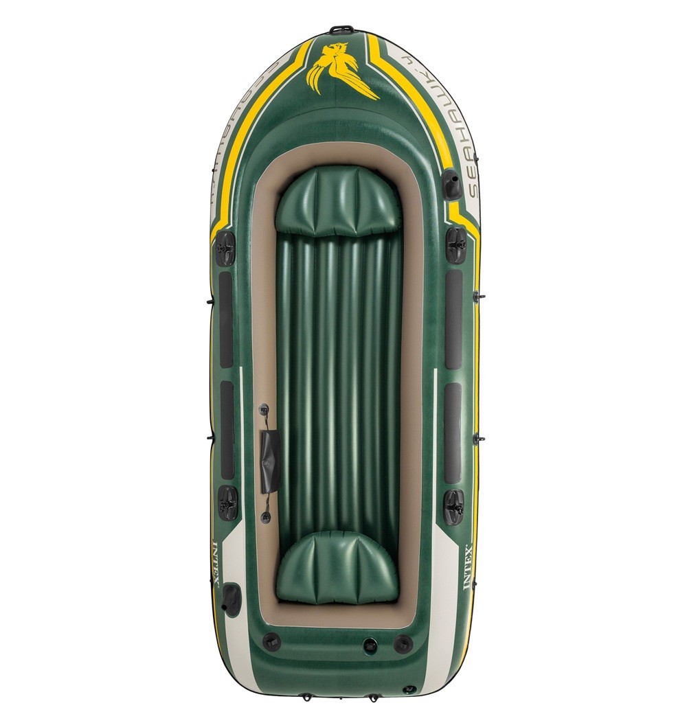 Intex Seahawk 4 Inflatable Boat Set with Aluminum Oars and Pump