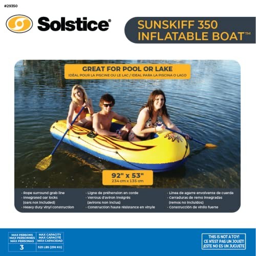 SOLSTICE Inflatable Boat Rafts 3 Person for Adults & Kids 3-Person (Boat Only)