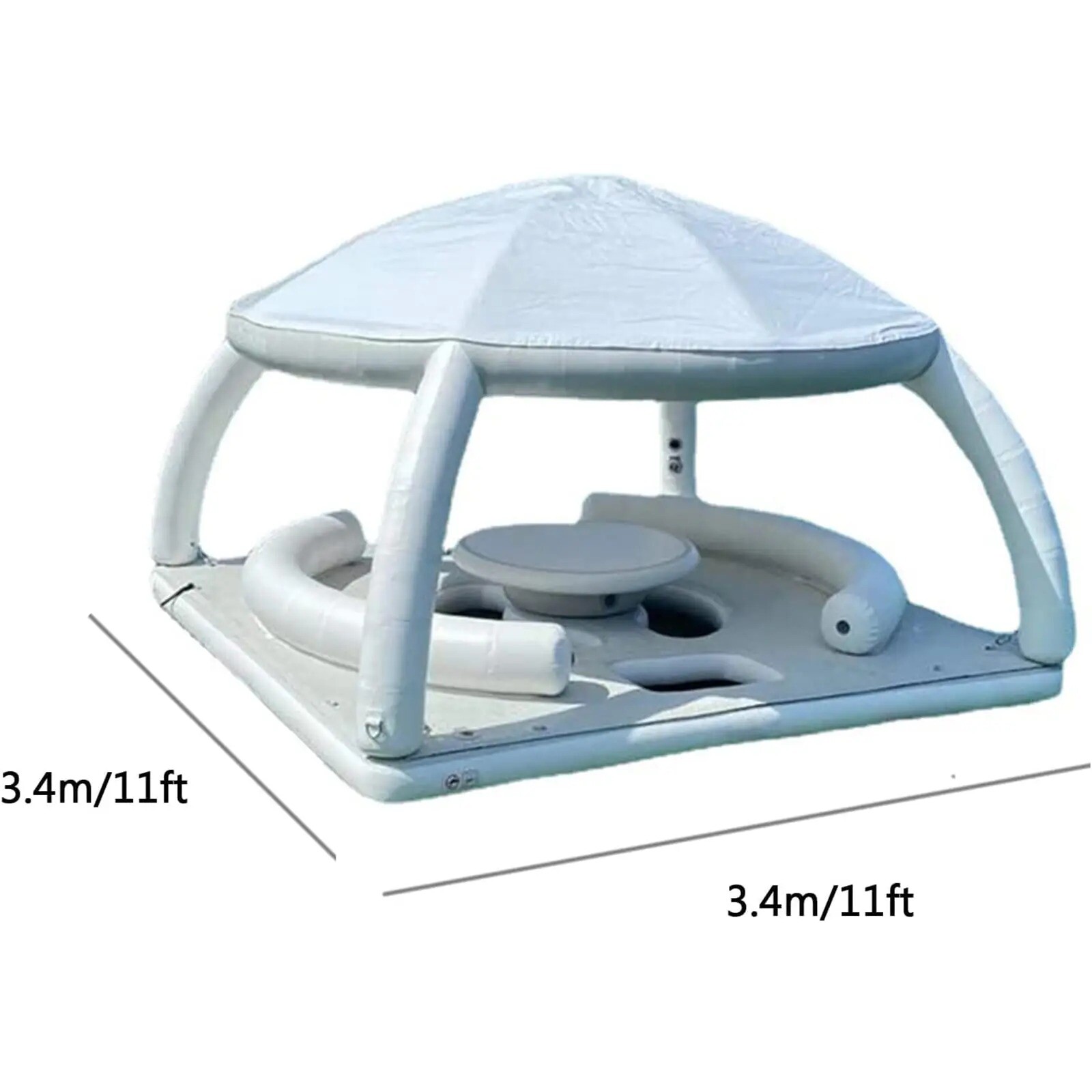 Inflatable Sunshade Tent Floating Dock Sofa Lounge Chair Floating Bed For Sea