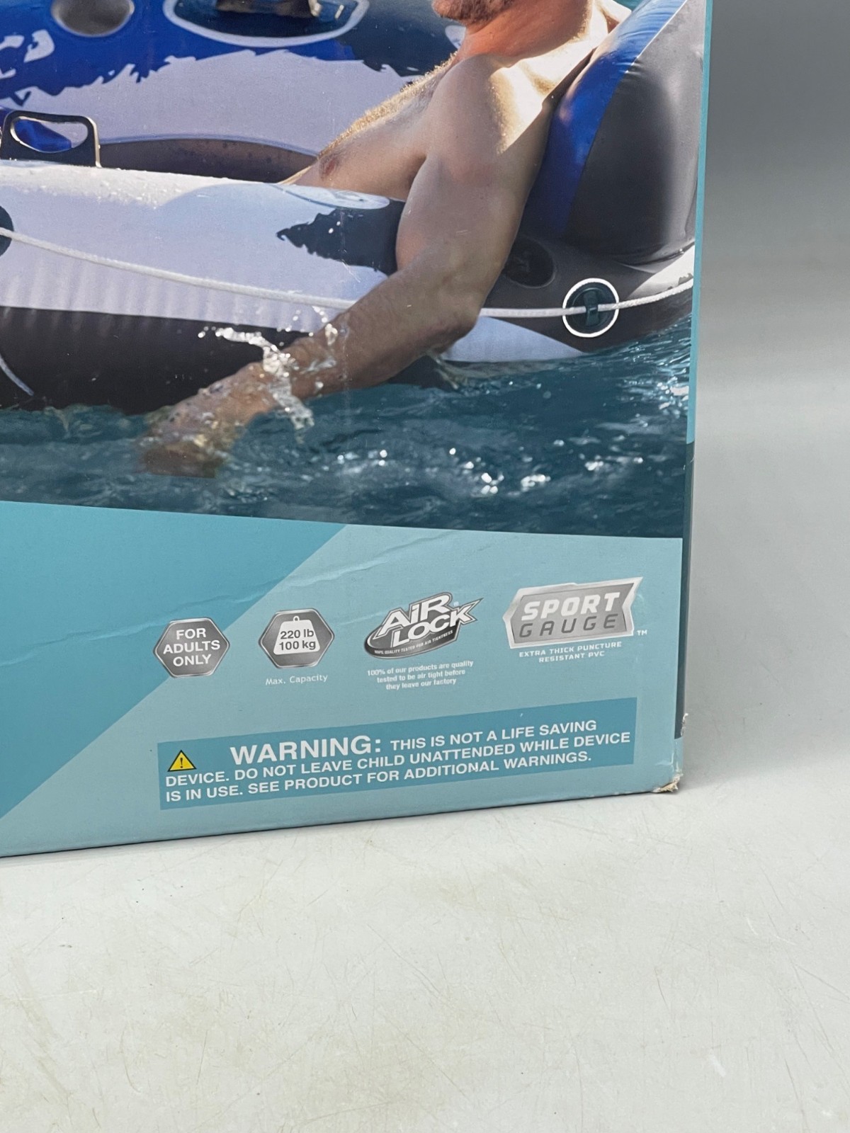 intex river run 1 lounge quantity 1 white blue 53″ connect float system READ NEW
