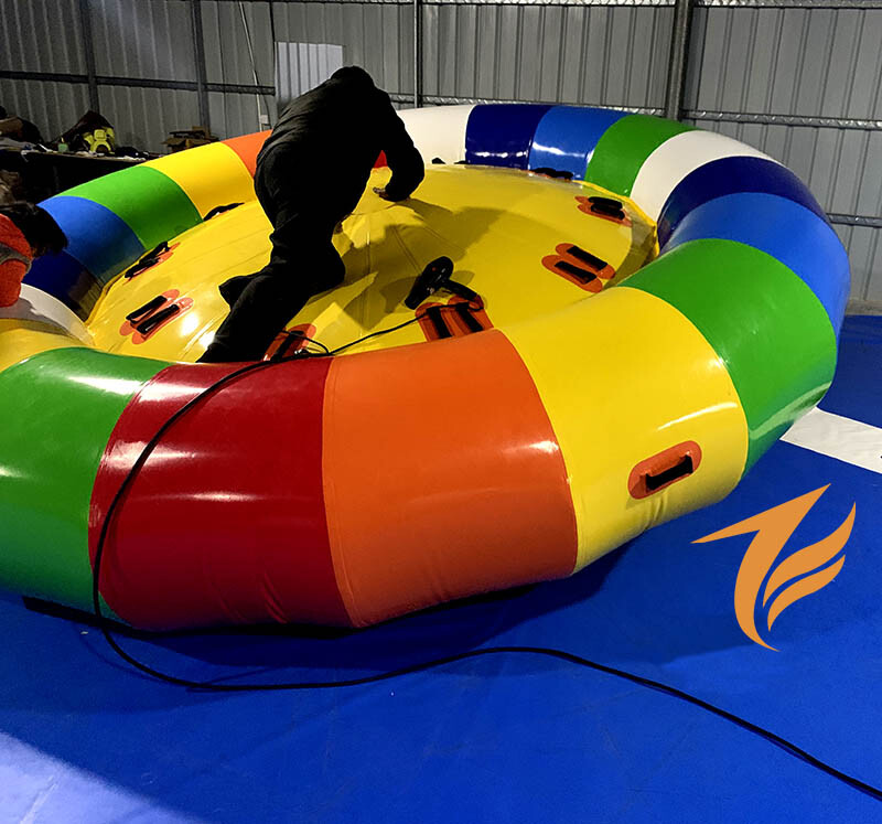 Inflatable 0.9mm 13ft. PVC Towable River Disco Boat Raft With Pump NEW