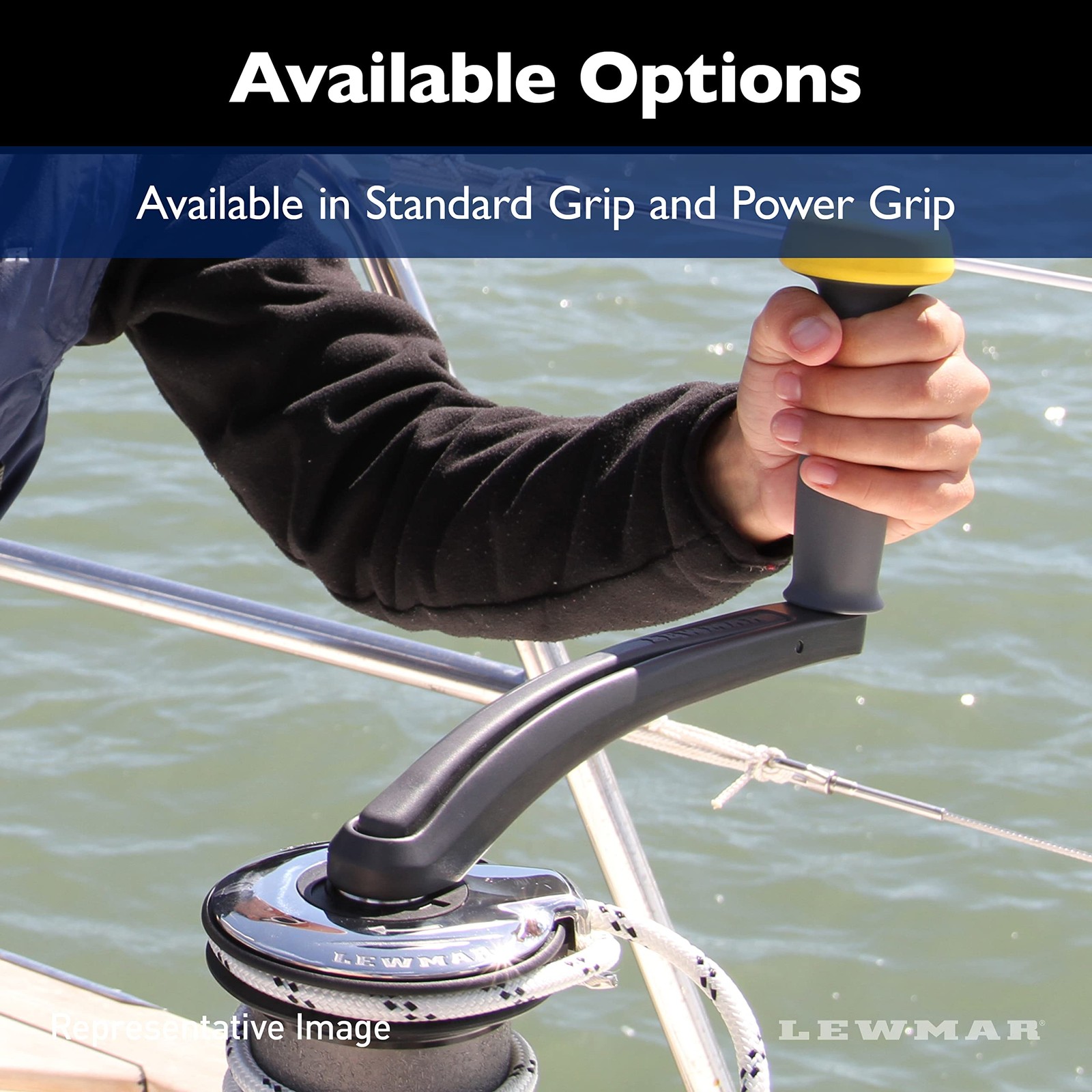 Lewmar 8 Single Grip Winch Handle Locking Red Black Grip Lightweight