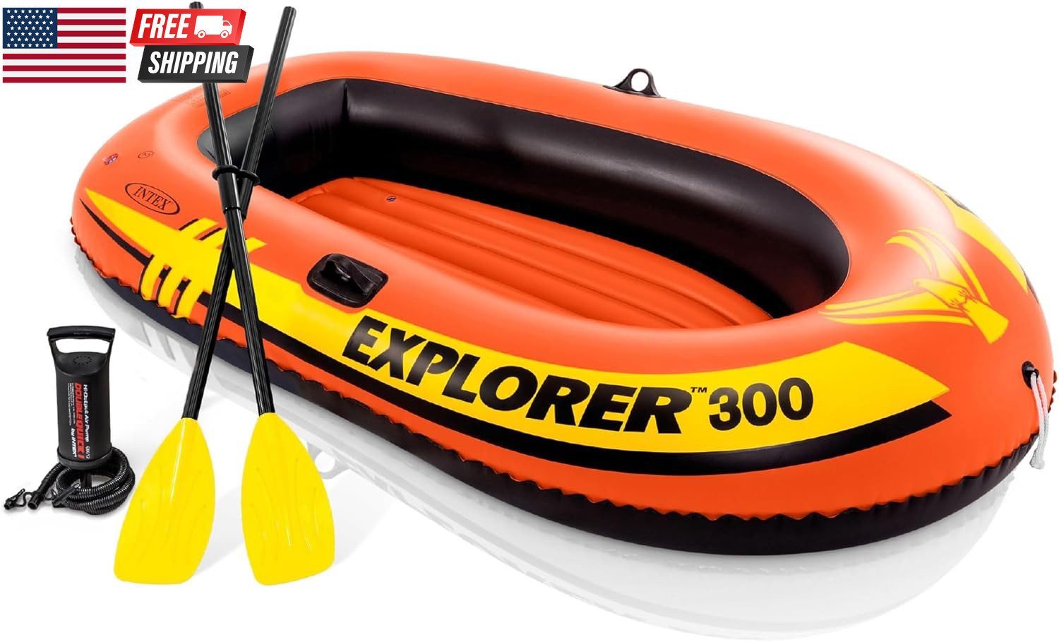 INTEX Explorer Compact Inflatable Boat Series: Dual Air Chambers – Welded Oar Lo