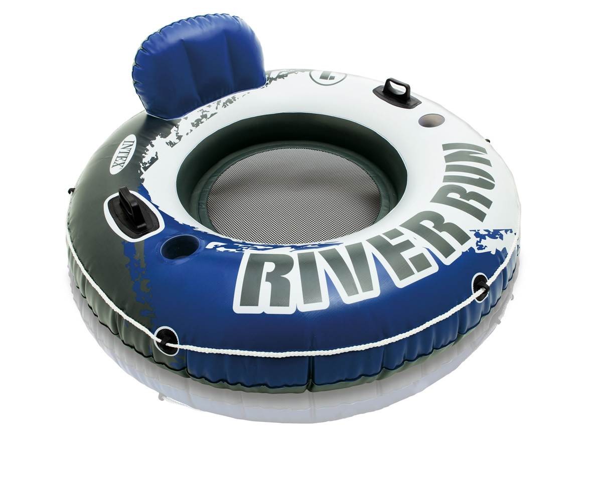 Intex River Run II Inflatable 2 Person Tube + 1 Person Inflatable Tube (4 Pack)