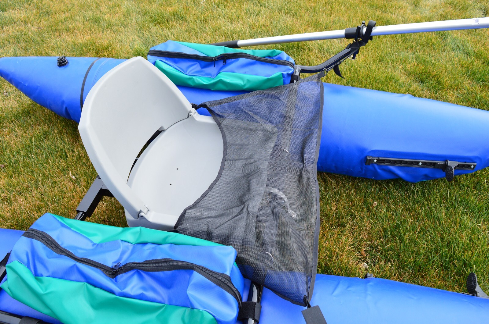 NOS San Juan by JW Outfitters 8 Foot One-Man Pontoon Boat with Oars