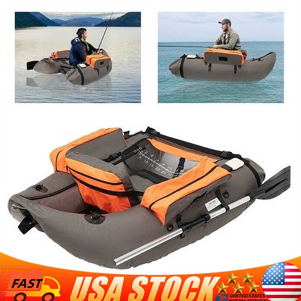 Portable Inflatable Fishing Boat Raft,Backrest Adjustable Angle, Blow Up Boat