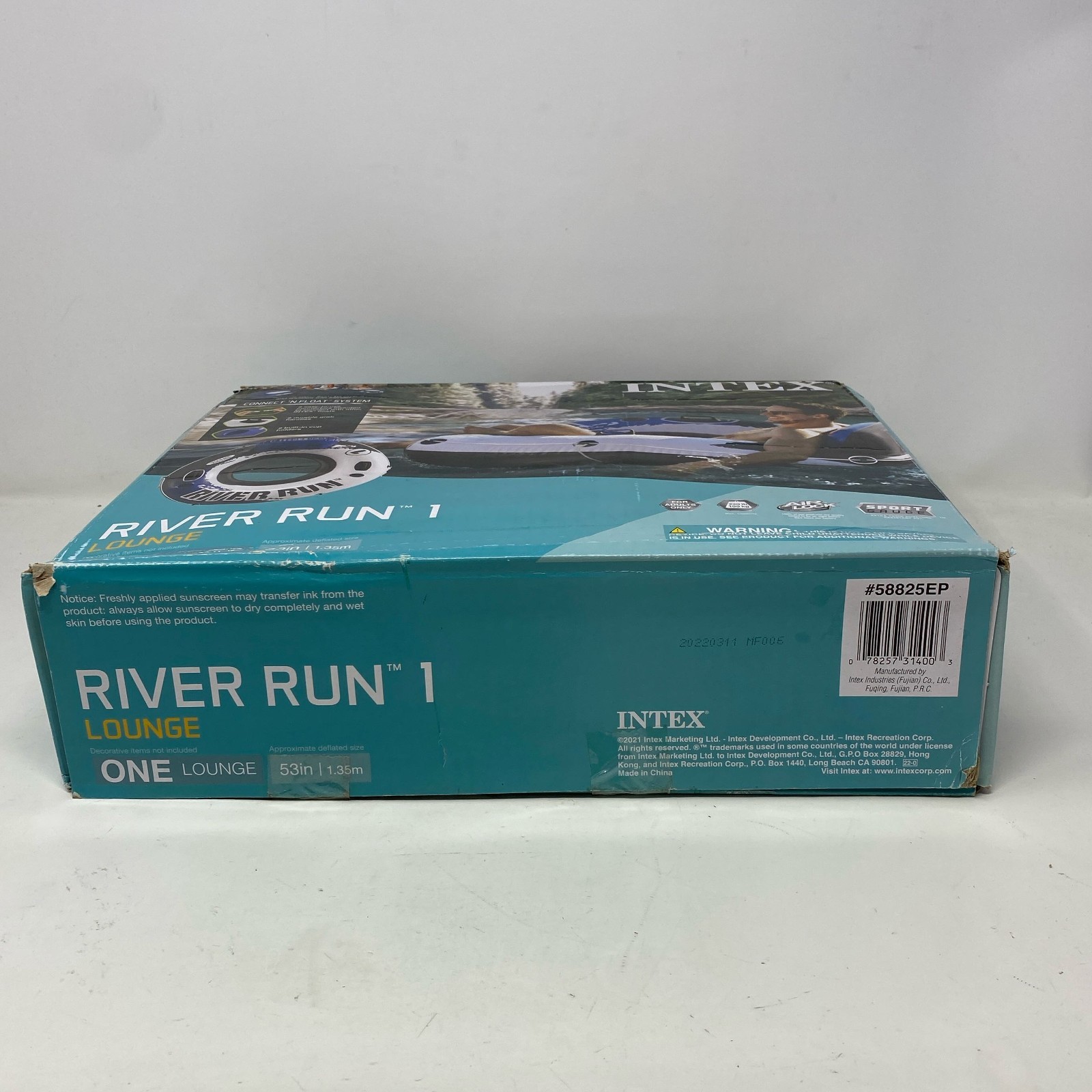 Intex River Run 1 Lounge Tube Blue 53in 1-Person w/Cup Holders