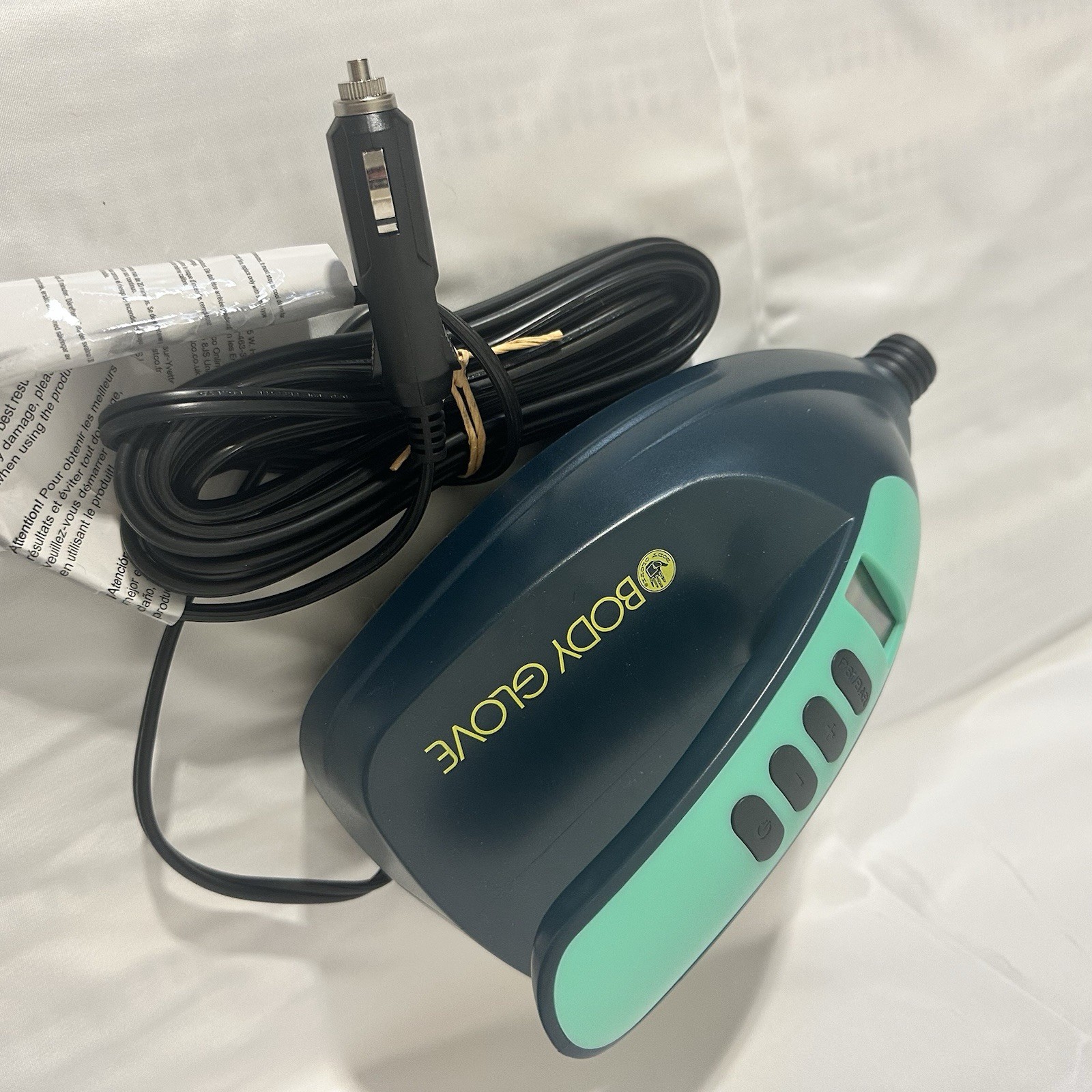 Body Glove 12V Electric SUP Pump – Auto-Stop, 16 PSI, Car Adapter, Paddle Board