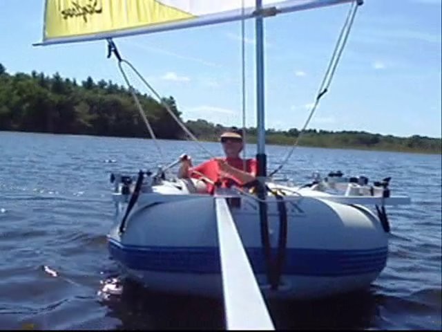 Inflatable Sailboat with Intex Mariner 3 Hull. Very portable!