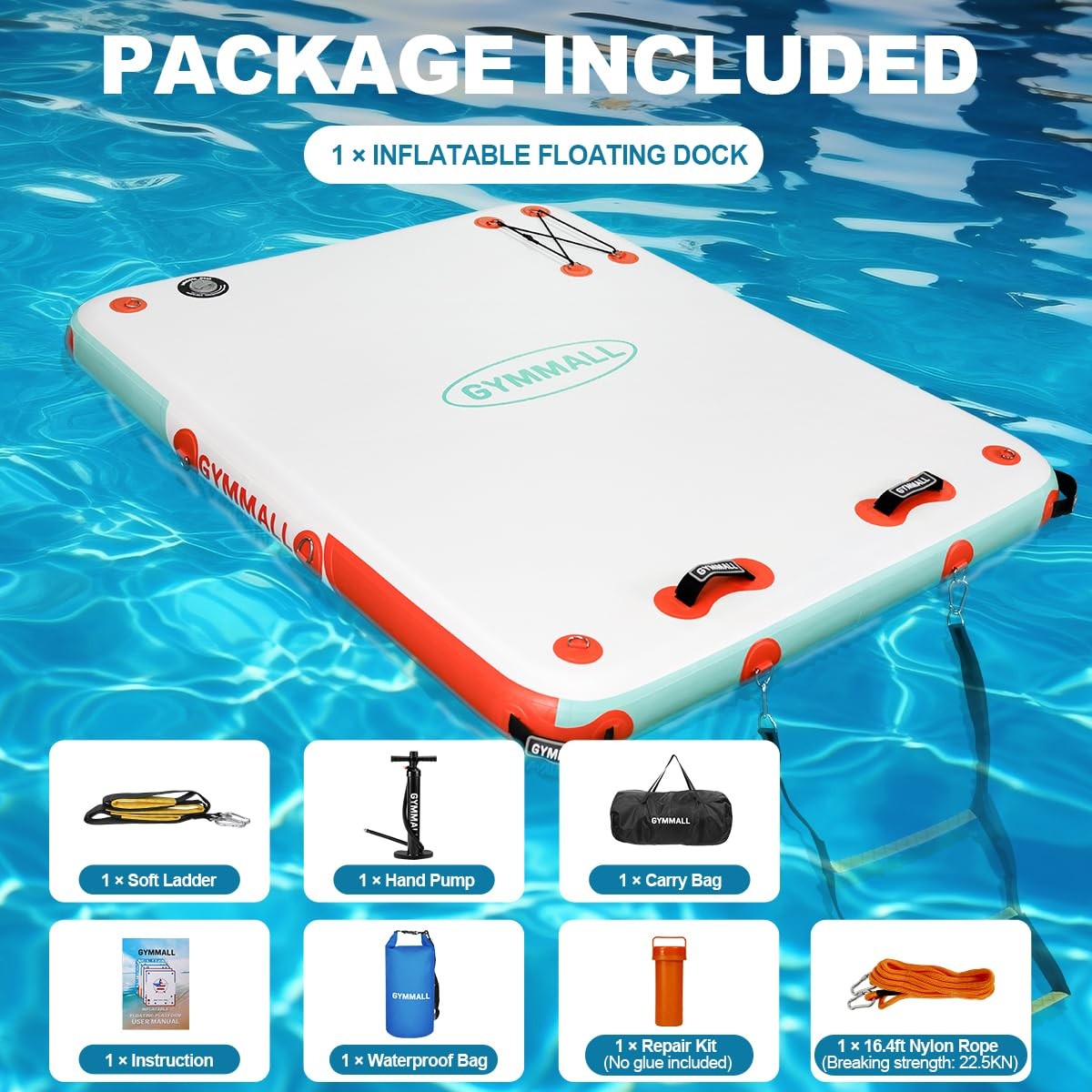 Inflatable Floating Dock Platform, 6ft*5ft Air Dock Platform Floating Island …