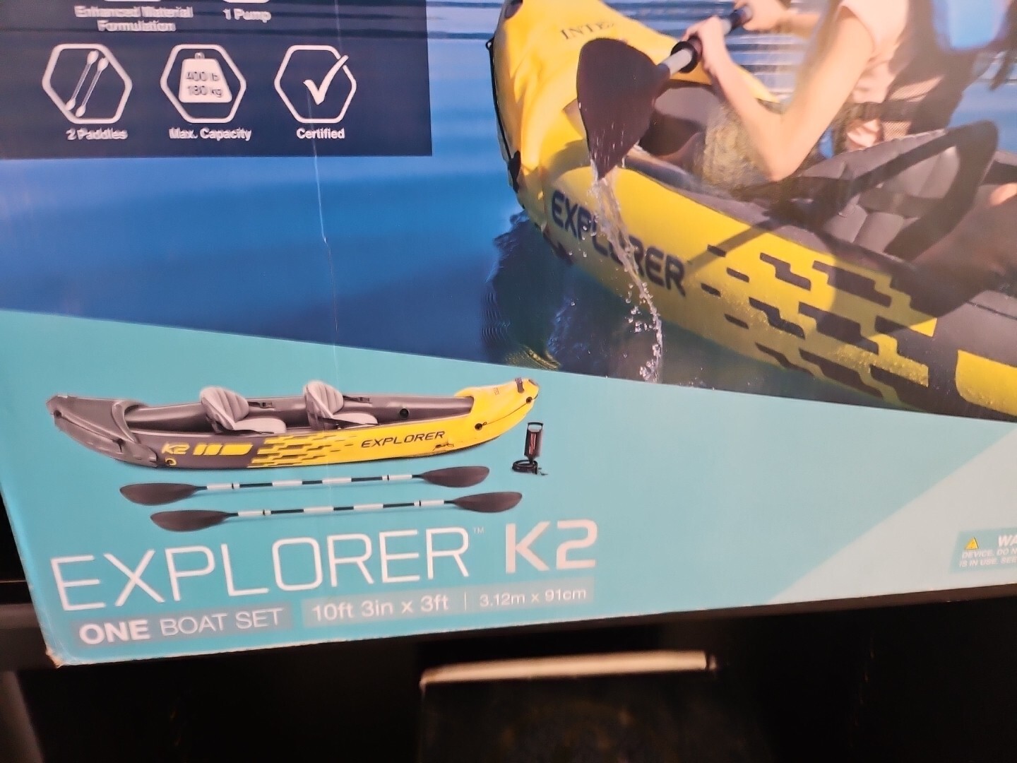 Intex Explorer K2 Kayak, 2-Person Inflatable Kayak Set with Aluminum Oars Trl8