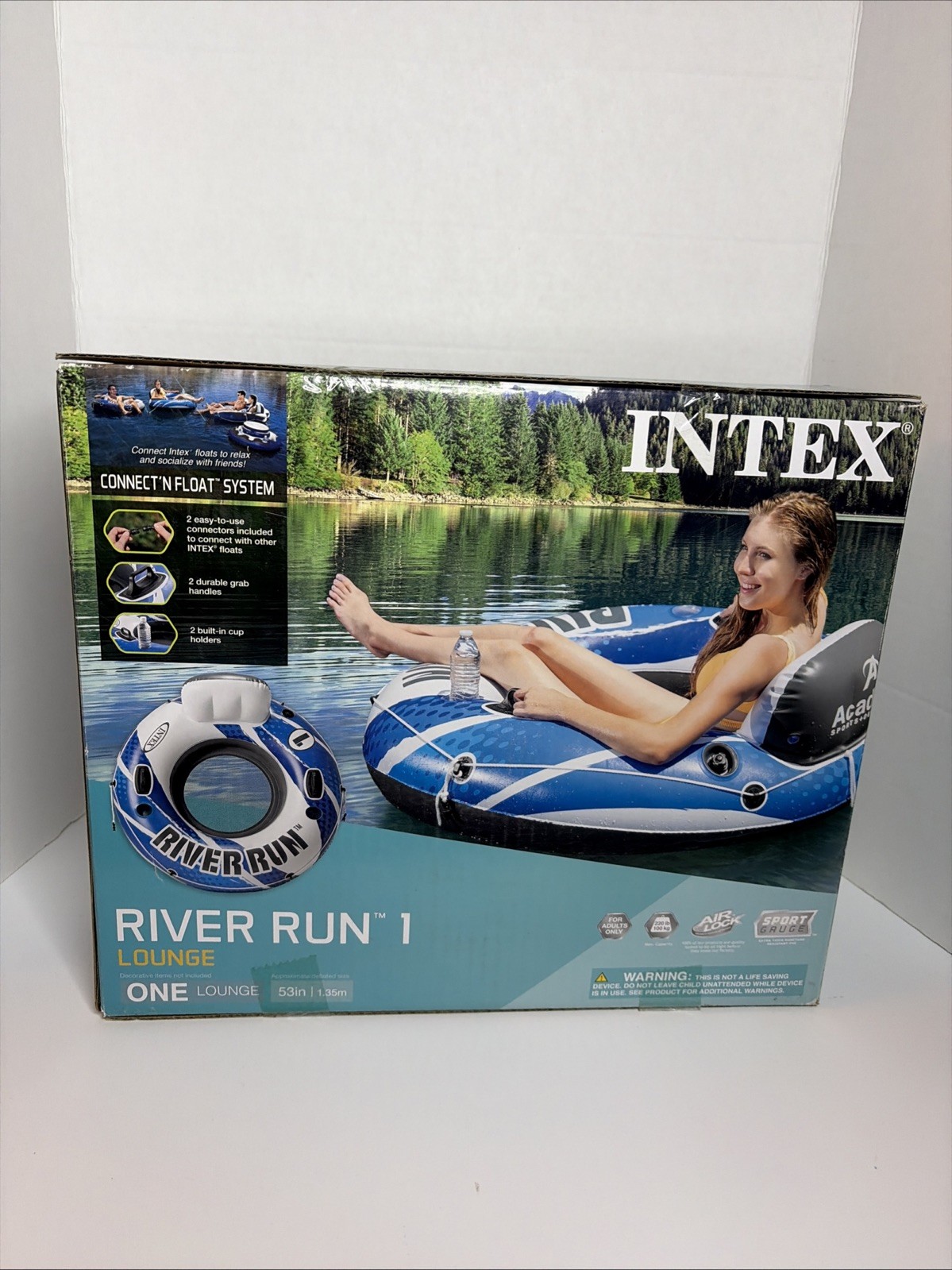 Intex River Run I Sport Lounge Inflatable Water Float 53inch