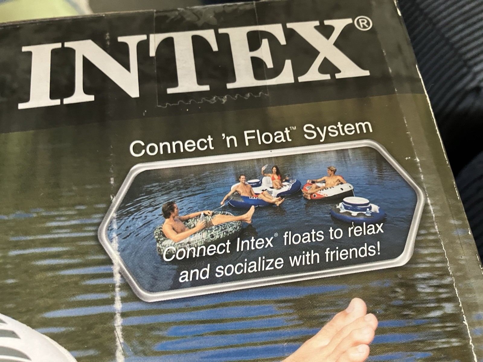 Intex River RunOne Lounge W/Back Support,Tube Float 53” Red & Gray Unopened Box