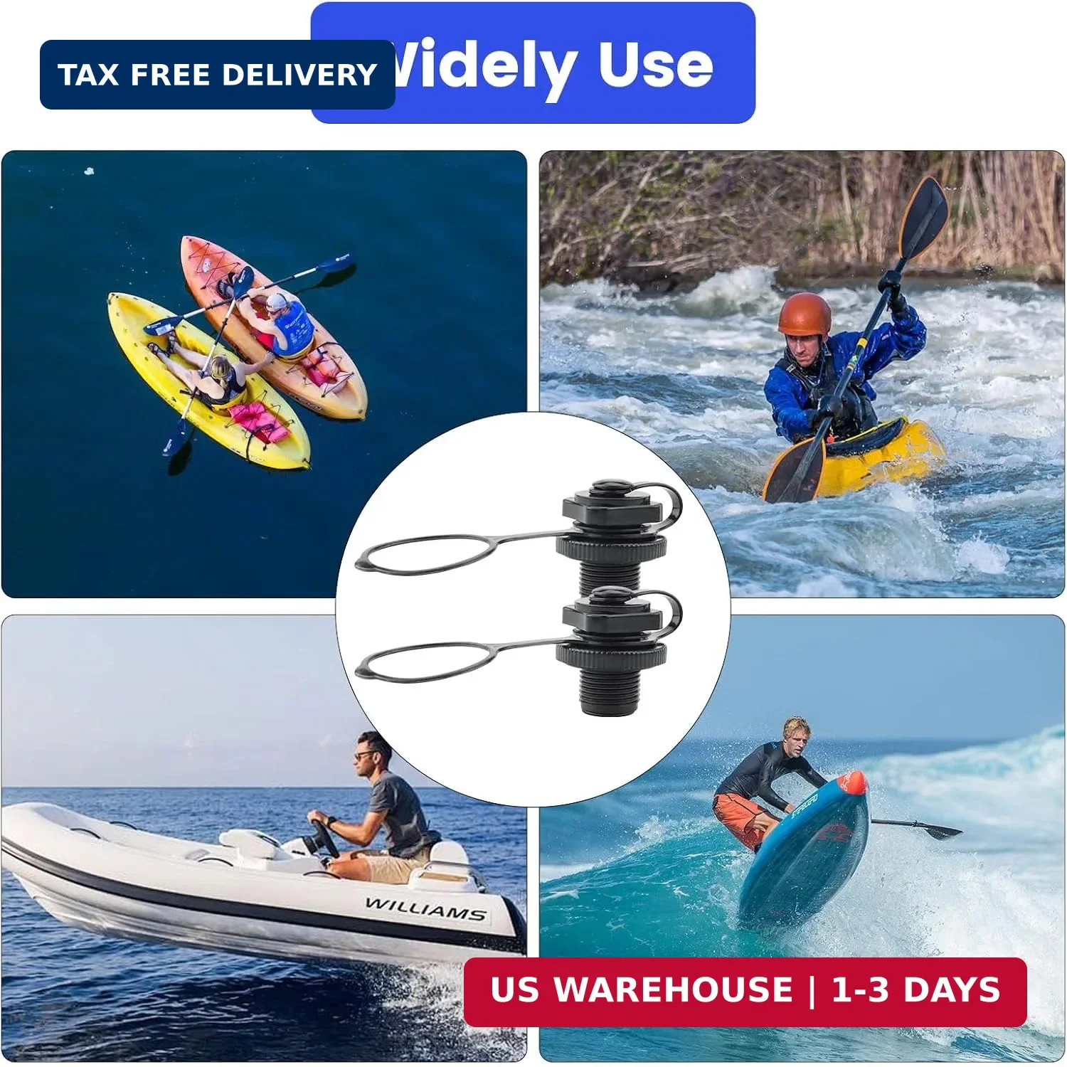 Inflatable Boat Air Valve,2PCS Inflatable Boat Replacement Caps Boat Spiral Air