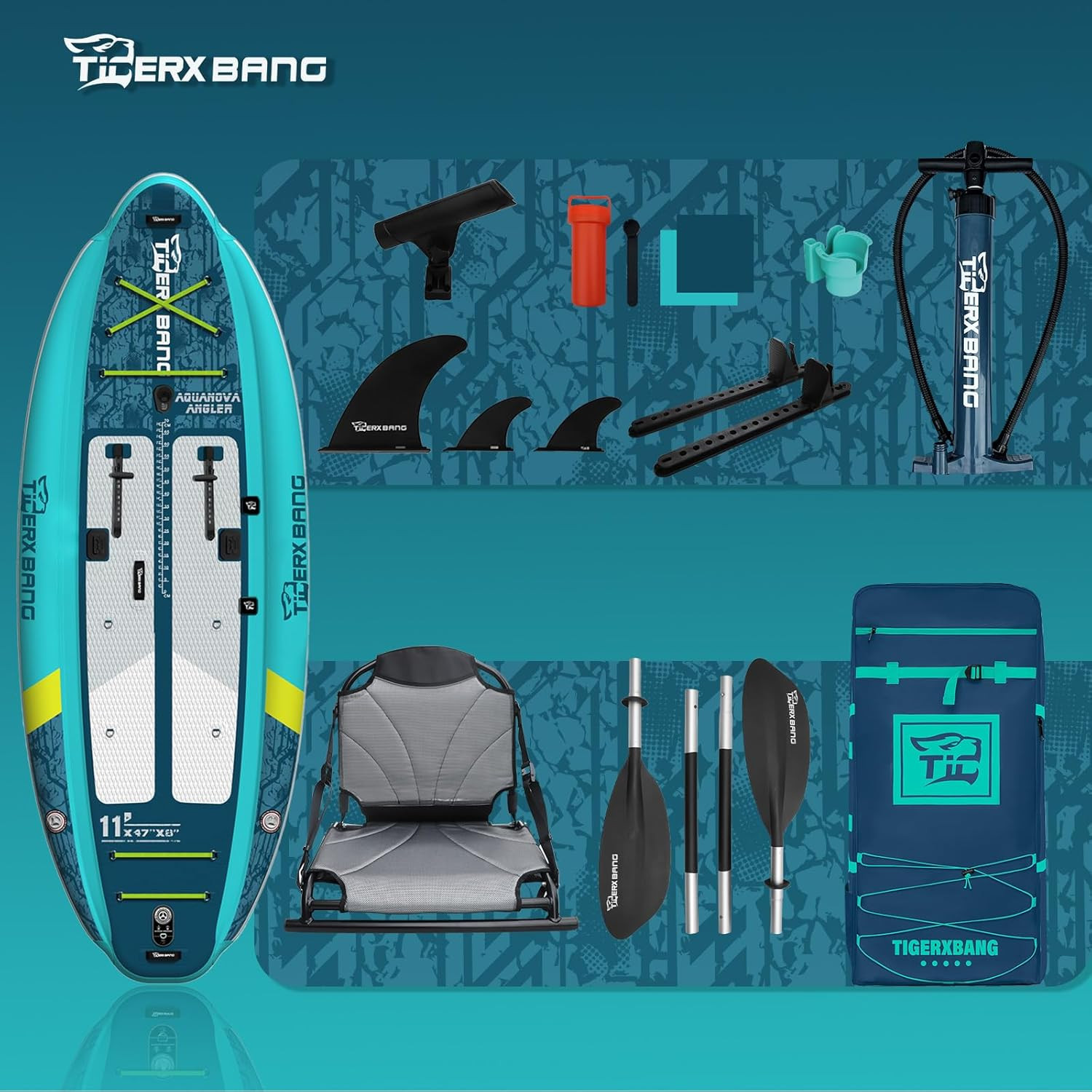 11’X47»X8» Inflatable Fishing Kayak, High-Performance Inflatable Kayak-Ideal f