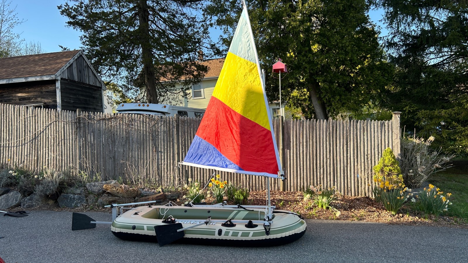 Inflatable Sailboat — Bestway Voyager X3 Hull and Sailboats To Go Sail Kit