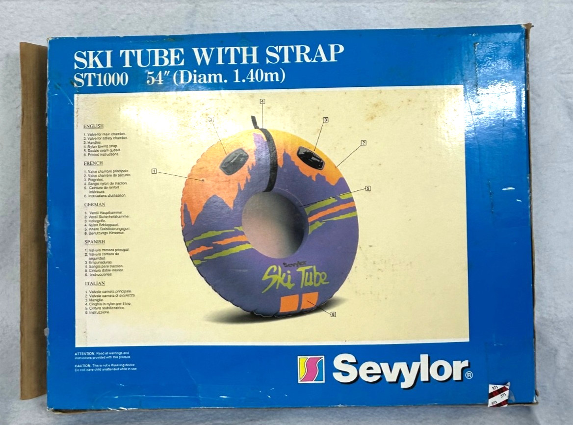 Sevylor ST1000 54” Ski Tube Towable 1 Rider Inflatable Boat Tube Handles Strap