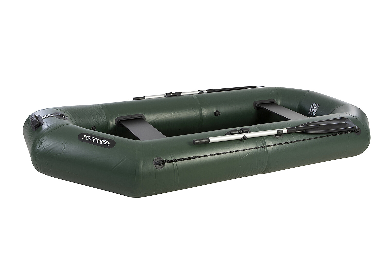 Perun Outdoors Durable PVC Inflatable Rowing Boat w/Foot Air Pump and Carry Bag
