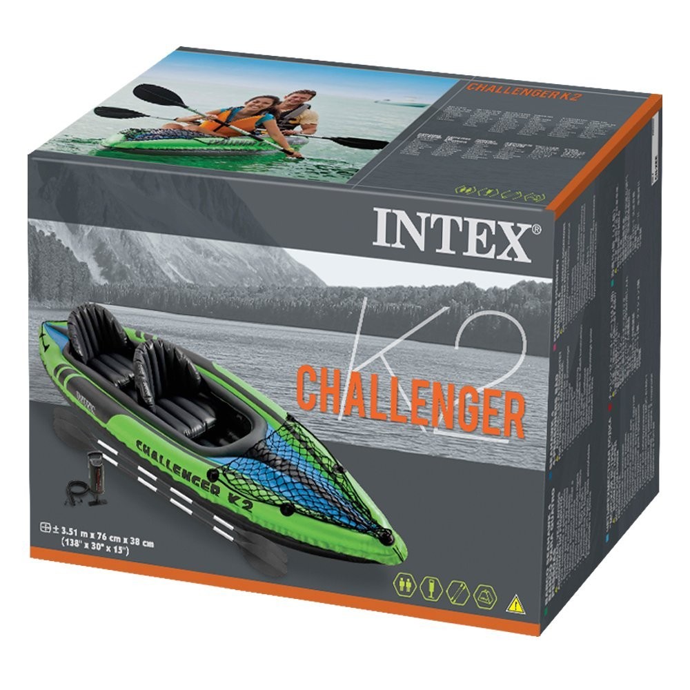 Intex 68306EP Challenger K2 Kayak, 2-Person Inflatable Kayak with Aluminum Oars